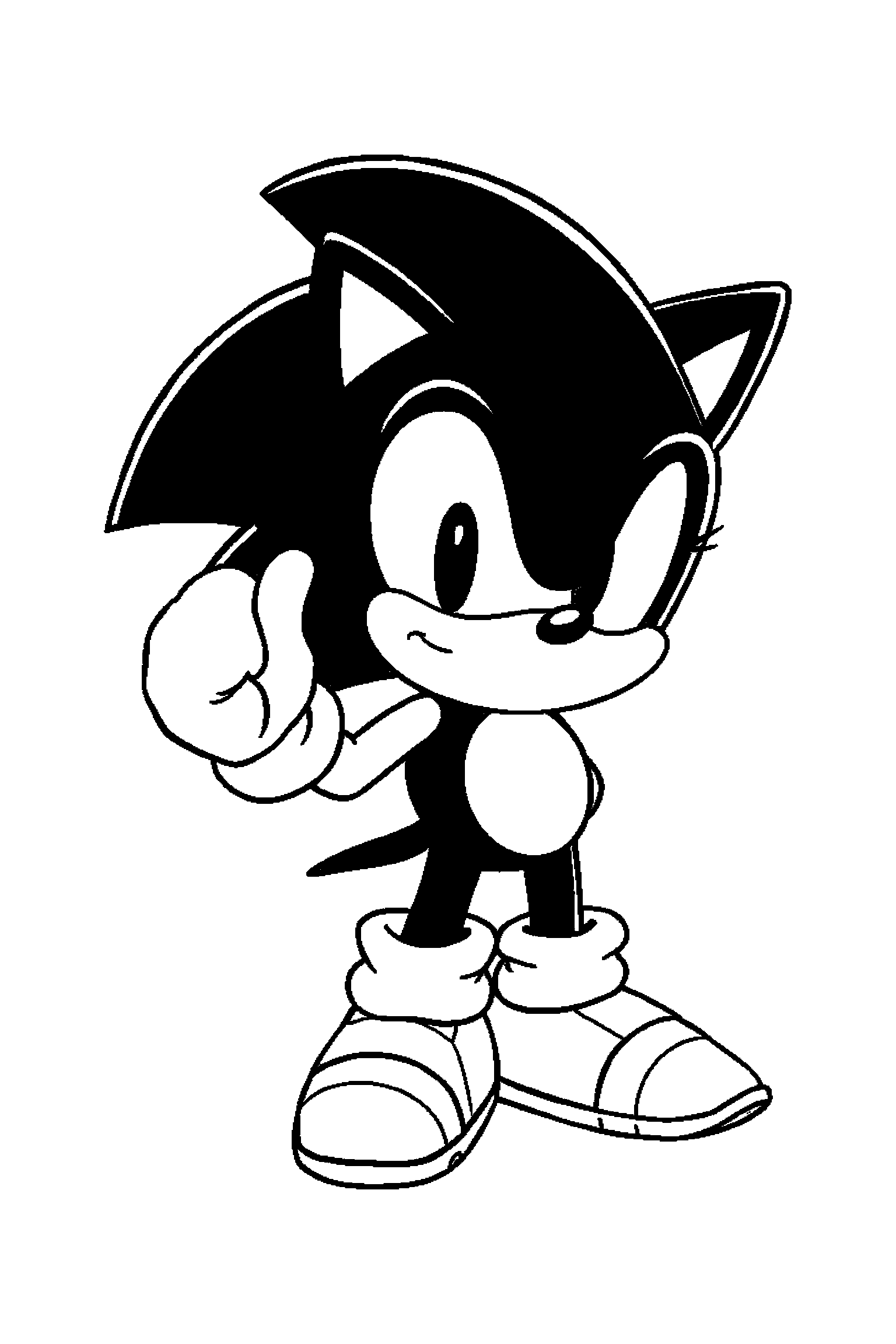 Coloriage Sonic gratuit à imprimer - portrait facile avec Knuckles et de grands contours Coloriage Sonic gratuit à imprimer : portrait facile avec Knuckles et de grands contours