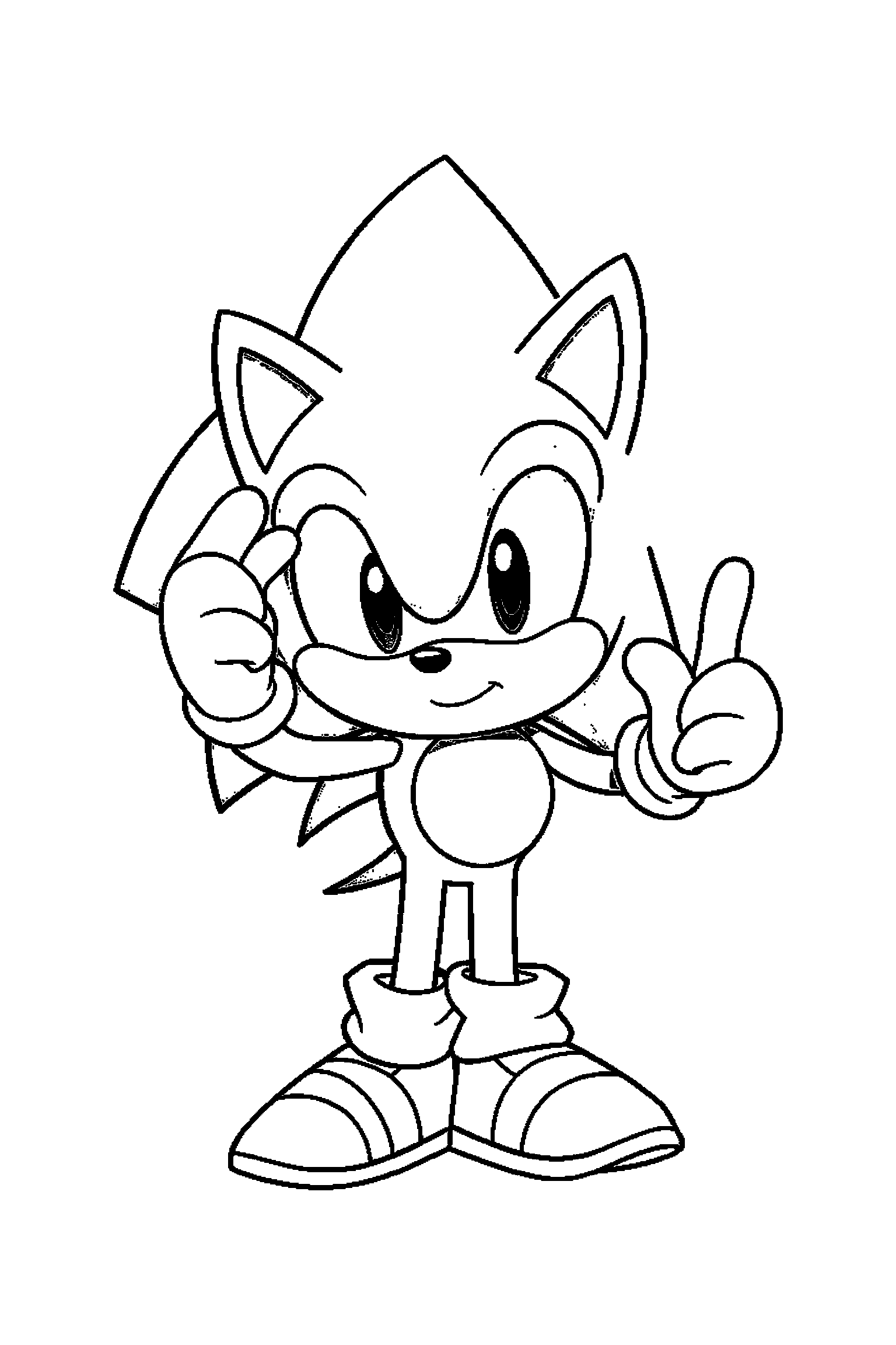 Coloriage Sonic gratuit à imprimer - Amy tenant un tremplin Coloriage Sonic gratuit à imprimer : Amy tenant un tremplin
