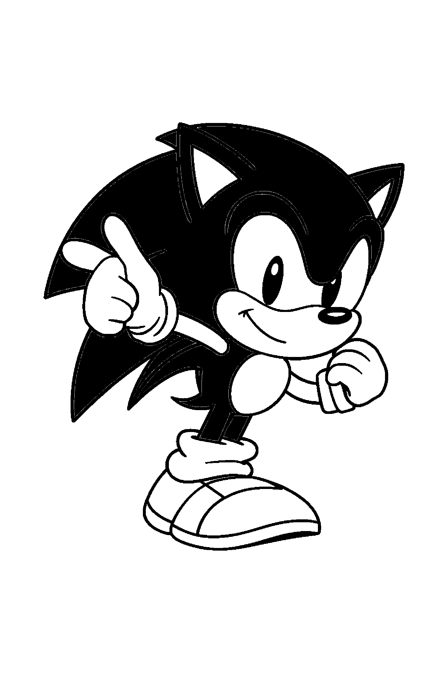 Coloriage Sonic gratuit à imprimer - un hérisson rapide devant une fleur Coloriage Sonic gratuit à imprimer : un hérisson rapide devant une fleur