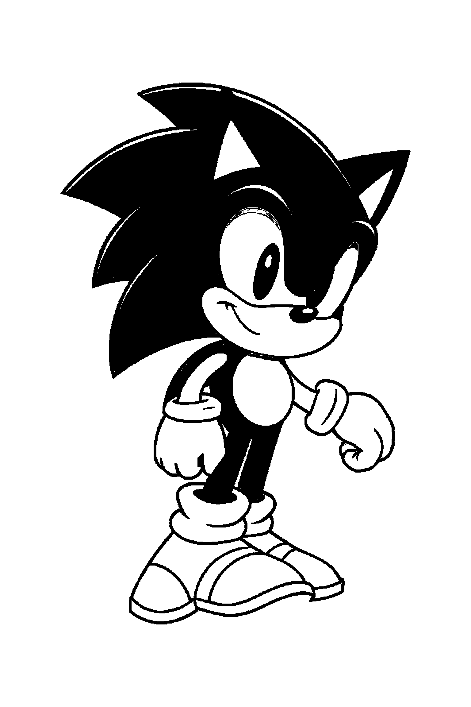 Coloriage Sonic gratuit à imprimer - Knuckles avec palmiers autour de lui Coloriage Sonic gratuit à imprimer : Knuckles avec palmiers autour de lui