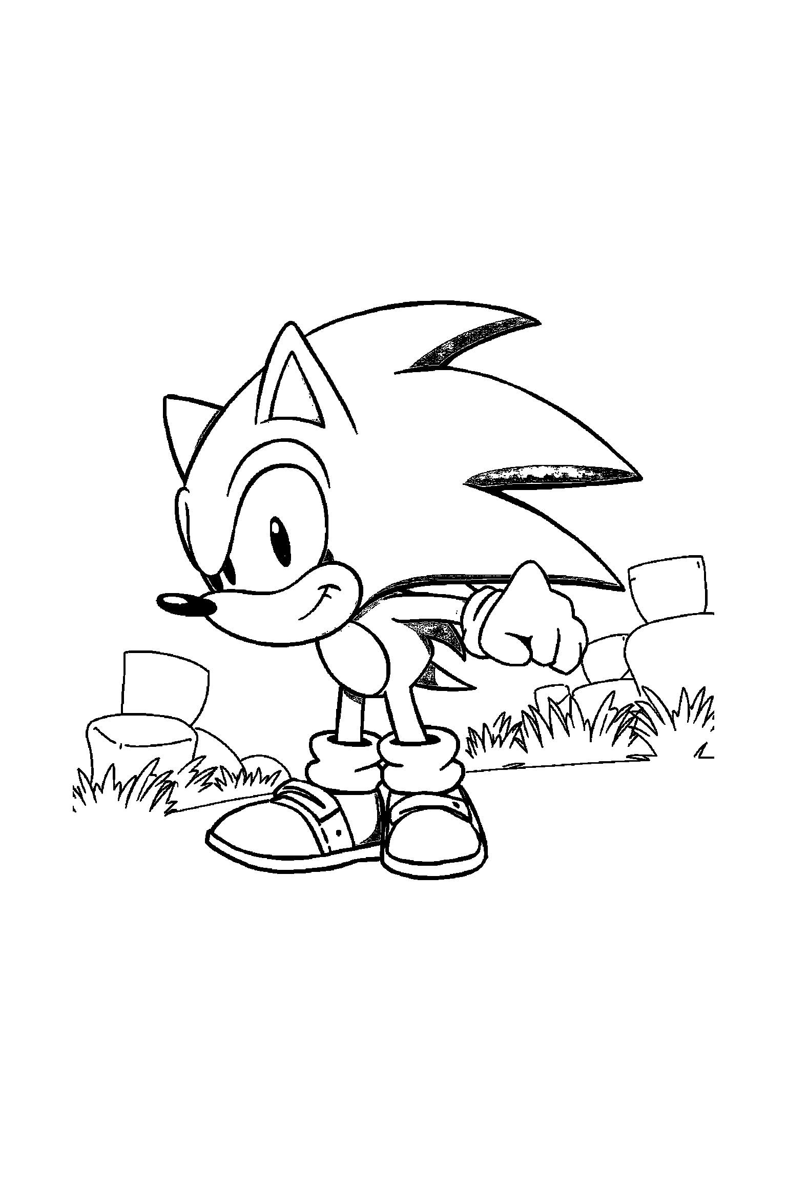 Coloriage Sonic gratuit à imprimer - Amy posé au centre de la page Coloriage Sonic gratuit à imprimer : Amy posé au centre de la page