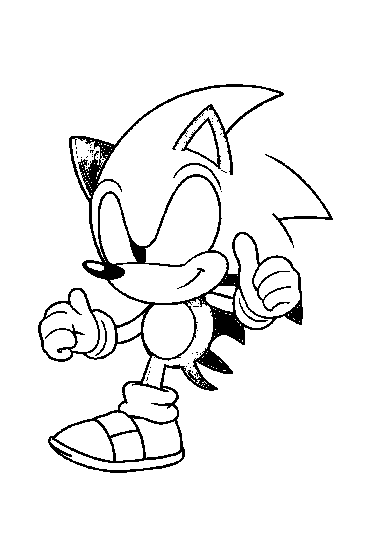Coloriage Sonic gratuit à imprimer - un hérisson rapide tenant une fleur Coloriage Sonic gratuit à imprimer : un hérisson rapide tenant une fleur