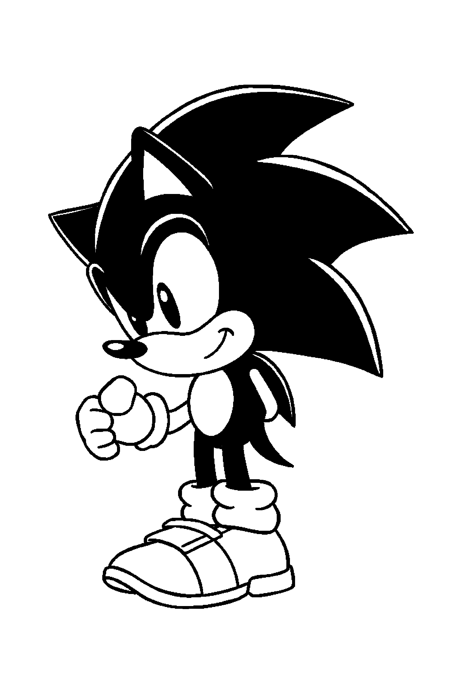Coloriage Sonic gratuit à imprimer - Knuckles avec un cadeau fermé Coloriage Sonic gratuit à imprimer : Knuckles avec un cadeau fermé
