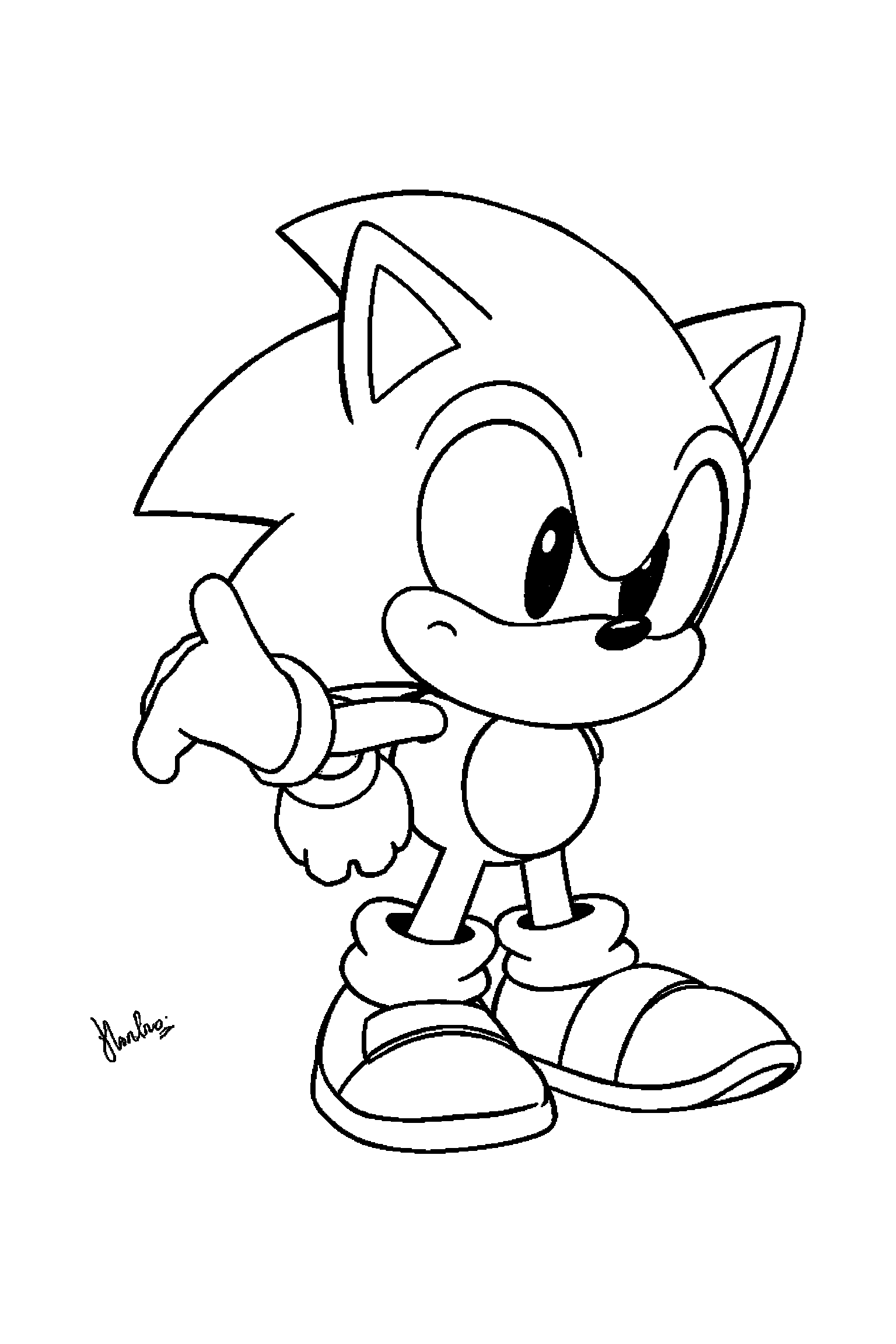 Coloriage Sonic gratuit à imprimer - un hérisson rapide qui dort paisiblement Coloriage Sonic gratuit à imprimer : un hérisson rapide qui dort paisiblement