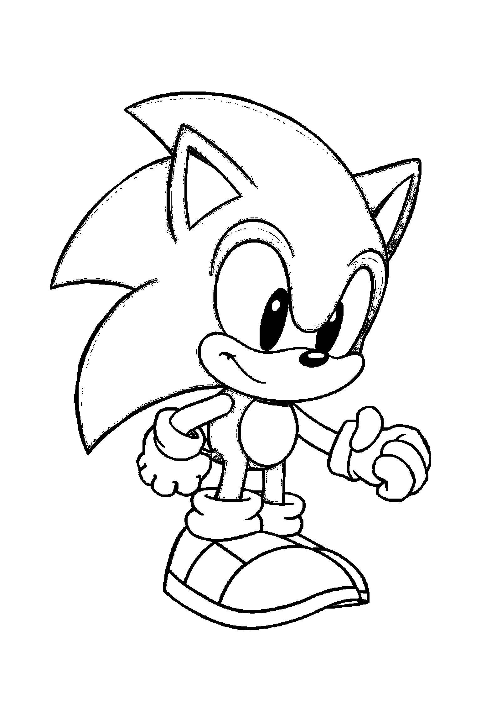 Coloriage Sonic gratuit à imprimer - Knuckles souriant devant un grand motif palmiers Coloriage Sonic gratuit à imprimer : Knuckles souriant devant un grand motif palmiers