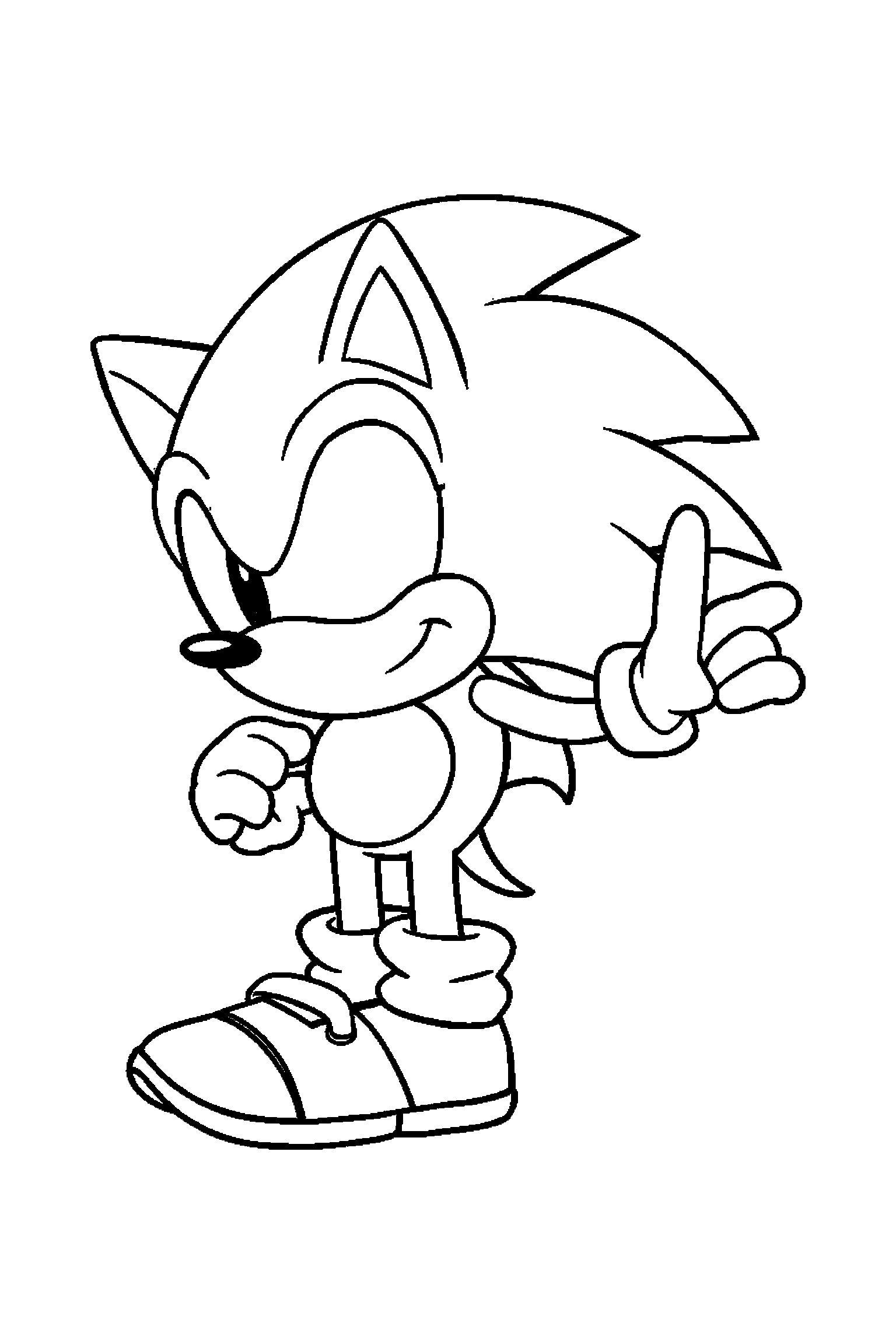 Coloriage Sonic gratuit à imprimer - Amy avec deux mains visibles et simples Coloriage Sonic gratuit à imprimer : Amy avec deux mains visibles et simples