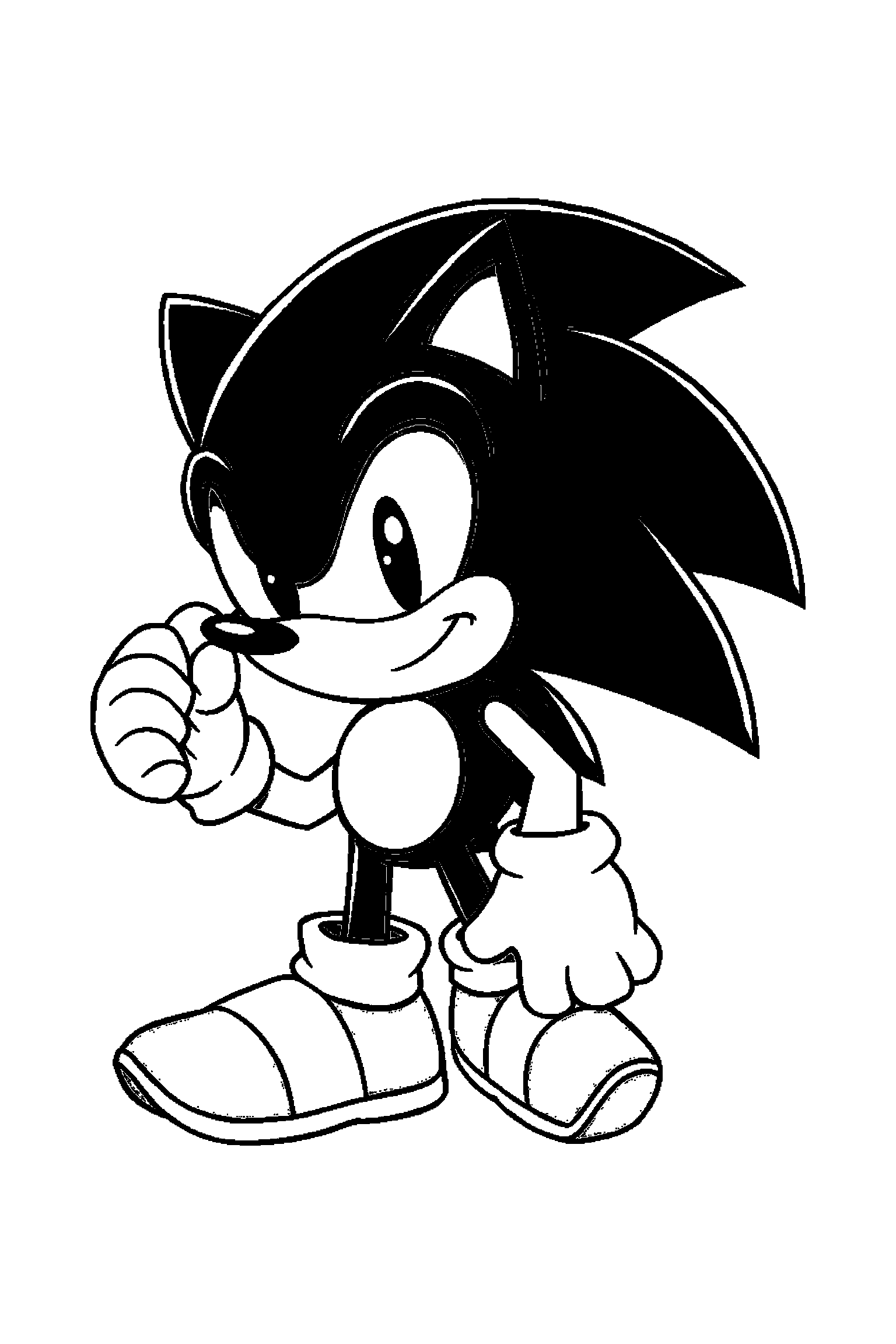Coloriage Sonic gratuit à imprimer - Amy avec un décor très simple Coloriage Sonic gratuit à imprimer : Amy avec un décor très simple