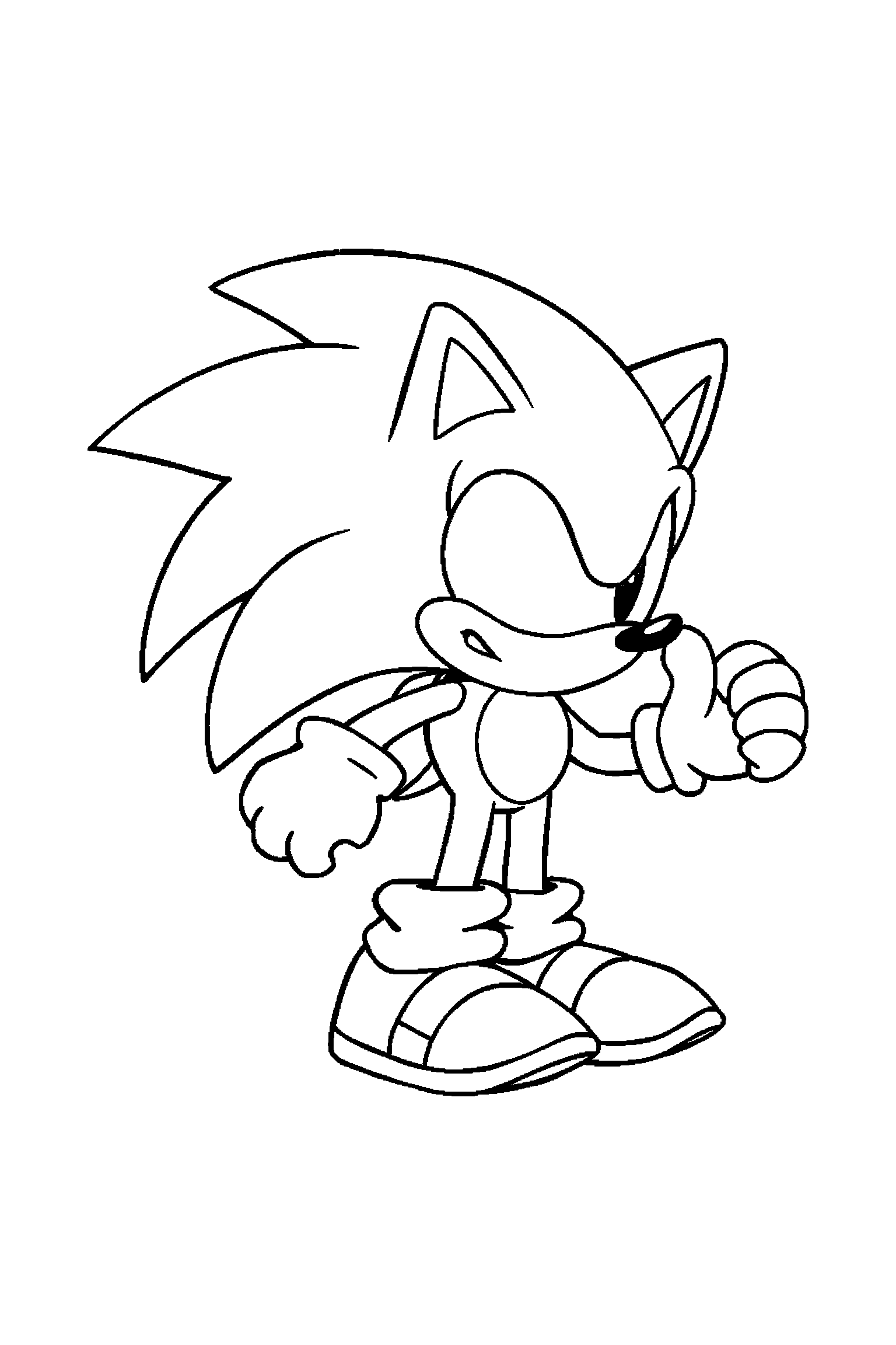 Coloriage Sonic gratuit à imprimer - un hérisson rapide prêt pour une aventure Coloriage Sonic gratuit à imprimer : un hérisson rapide prêt pour une aventure
