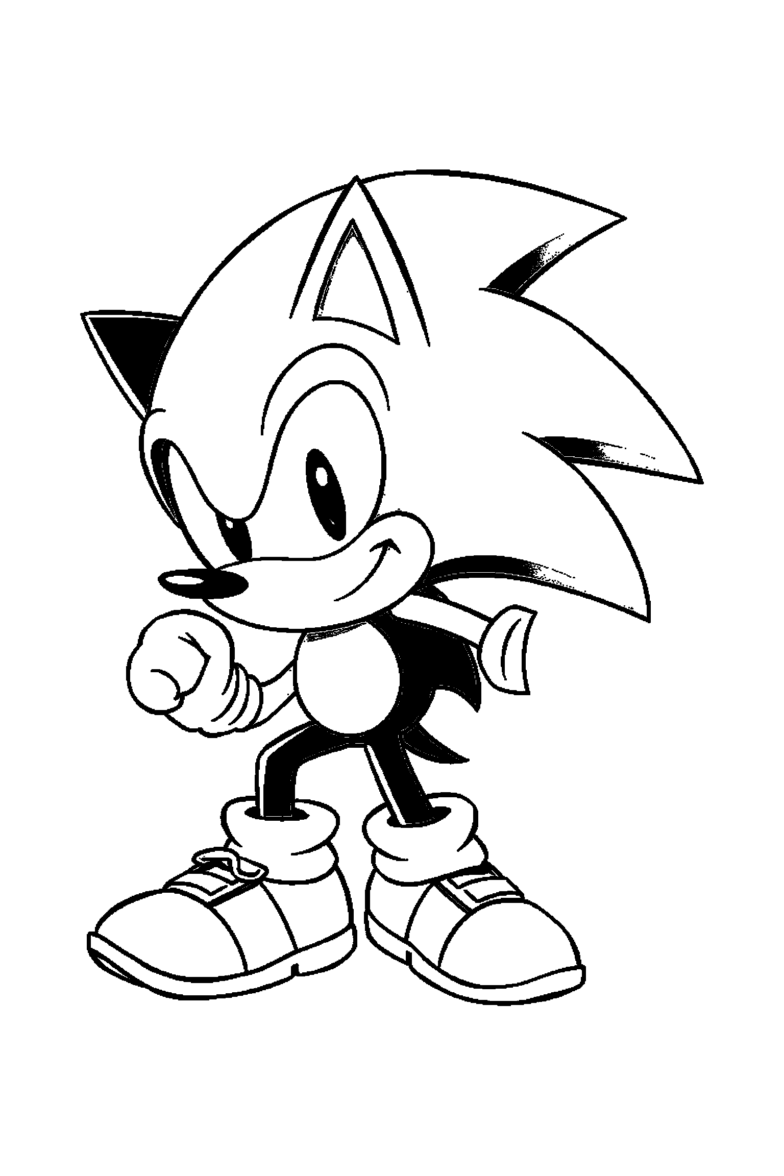 Coloriage Sonic gratuit à imprimer - Knuckles au centre avec palmiers en arrière-plan Coloriage Sonic gratuit à imprimer : Knuckles au centre avec palmiers en arrière-plan