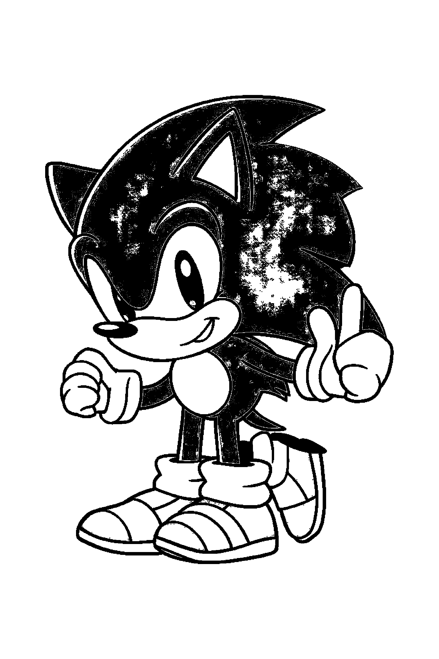 Coloriage Sonic gratuit à imprimer - Amy qui regarde un tremplin Coloriage Sonic gratuit à imprimer : Amy qui regarde un tremplin