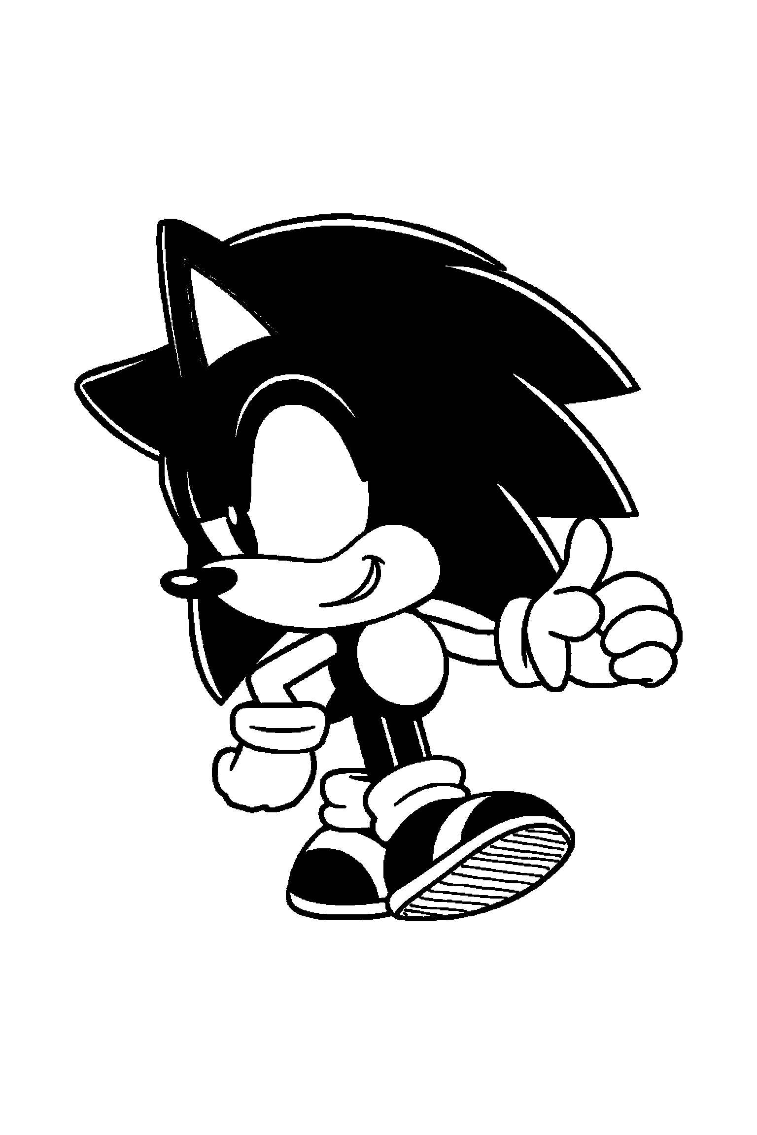 Coloriage Sonic gratuit à imprimer - Sonic dans une boucle de course Coloriage Sonic gratuit à imprimer : Sonic dans une boucle de course