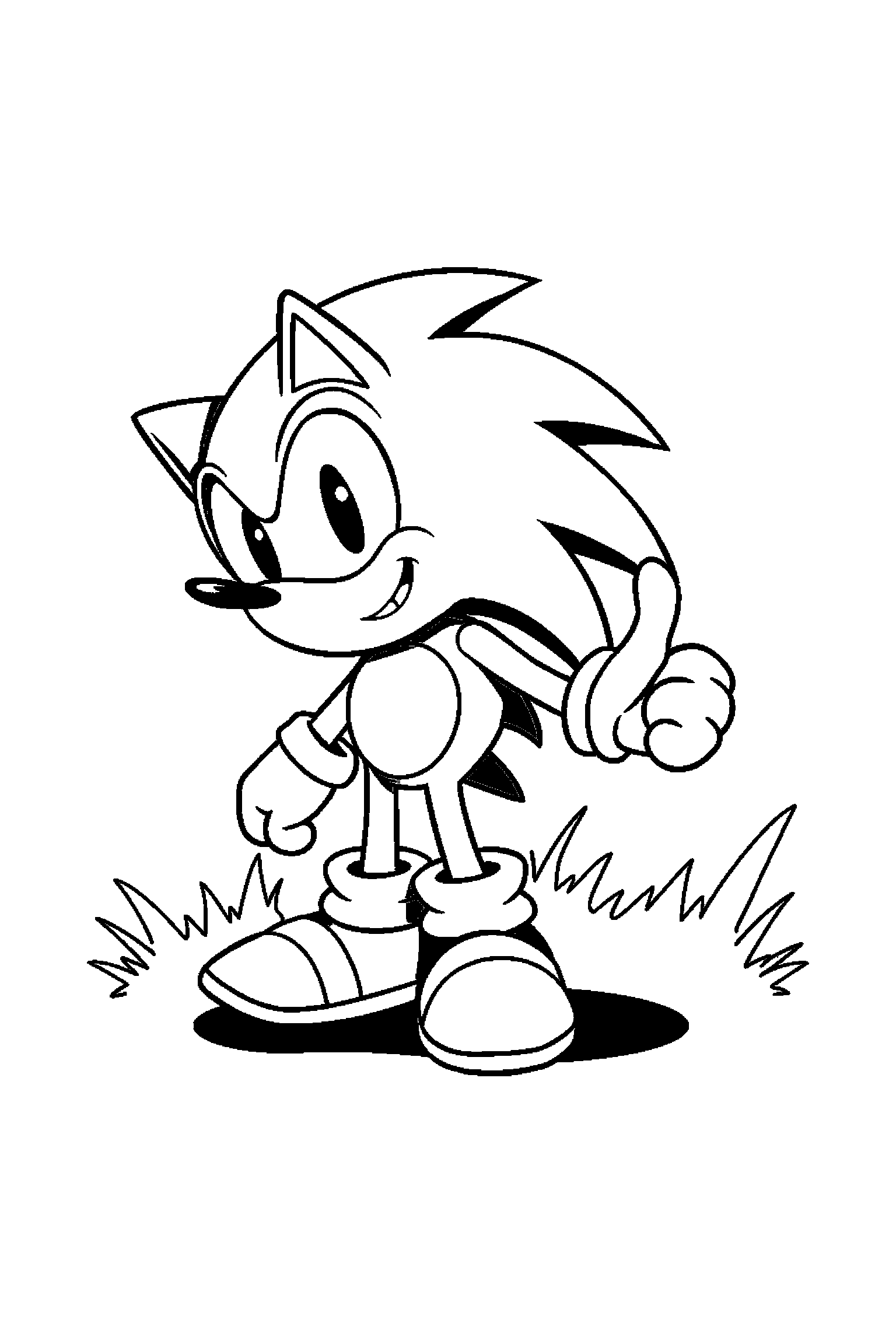 Coloriage Sonic gratuit à imprimer - Knuckles en petite scène d'aventure Coloriage Sonic gratuit à imprimer : Knuckles en petite scène d'aventure