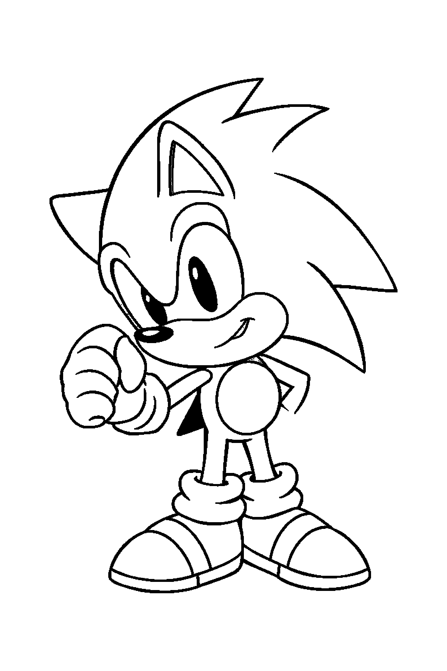 Coloriage Sonic gratuit à imprimer - un hérisson rapide avec deux accessoires à colorier Coloriage Sonic gratuit à imprimer : un hérisson rapide avec deux accessoires à colorier