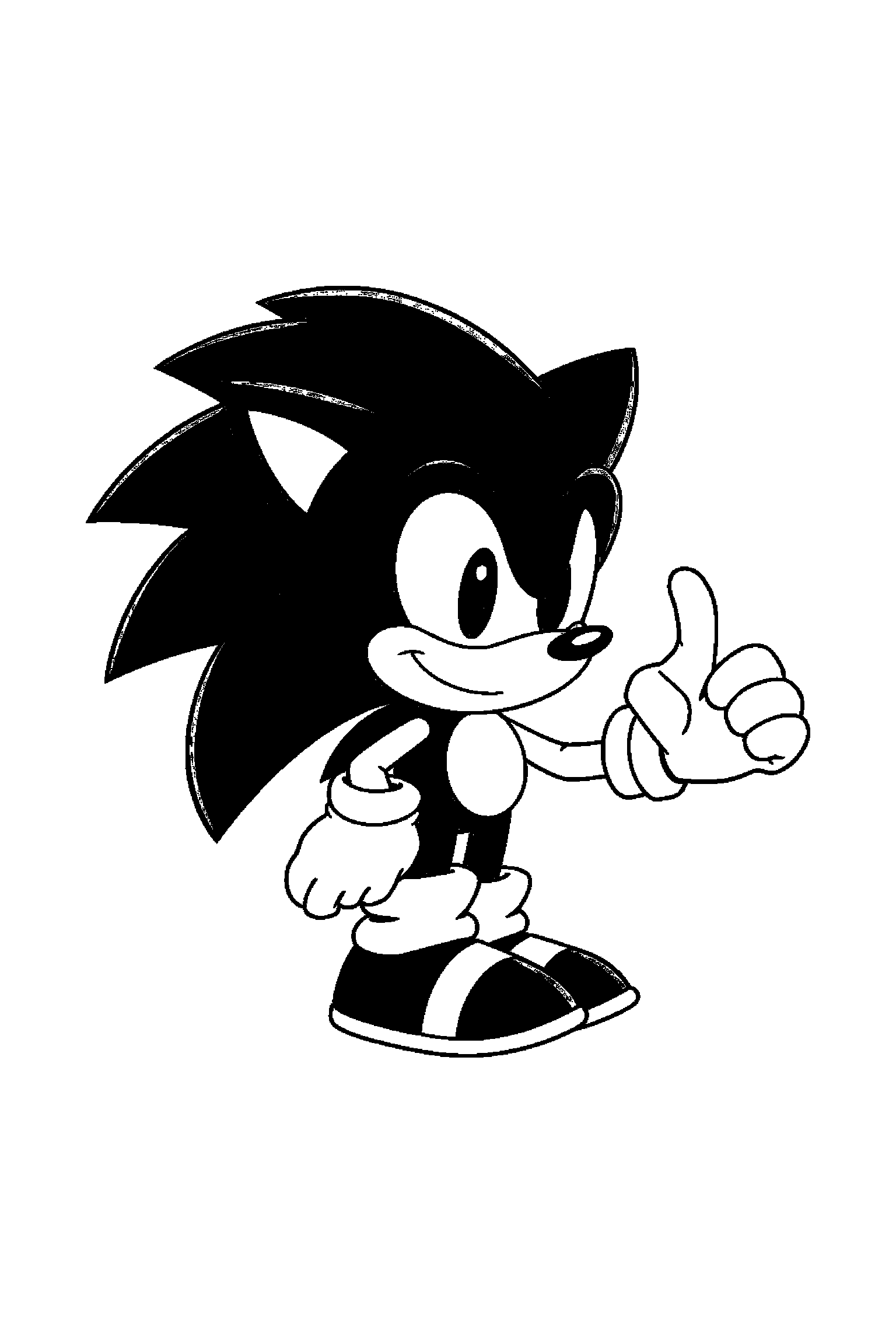 Coloriage Sonic gratuit à imprimer - Sonic devant un fond décoré avec anneaux Coloriage Sonic gratuit à imprimer : Sonic devant un fond décoré avec anneaux