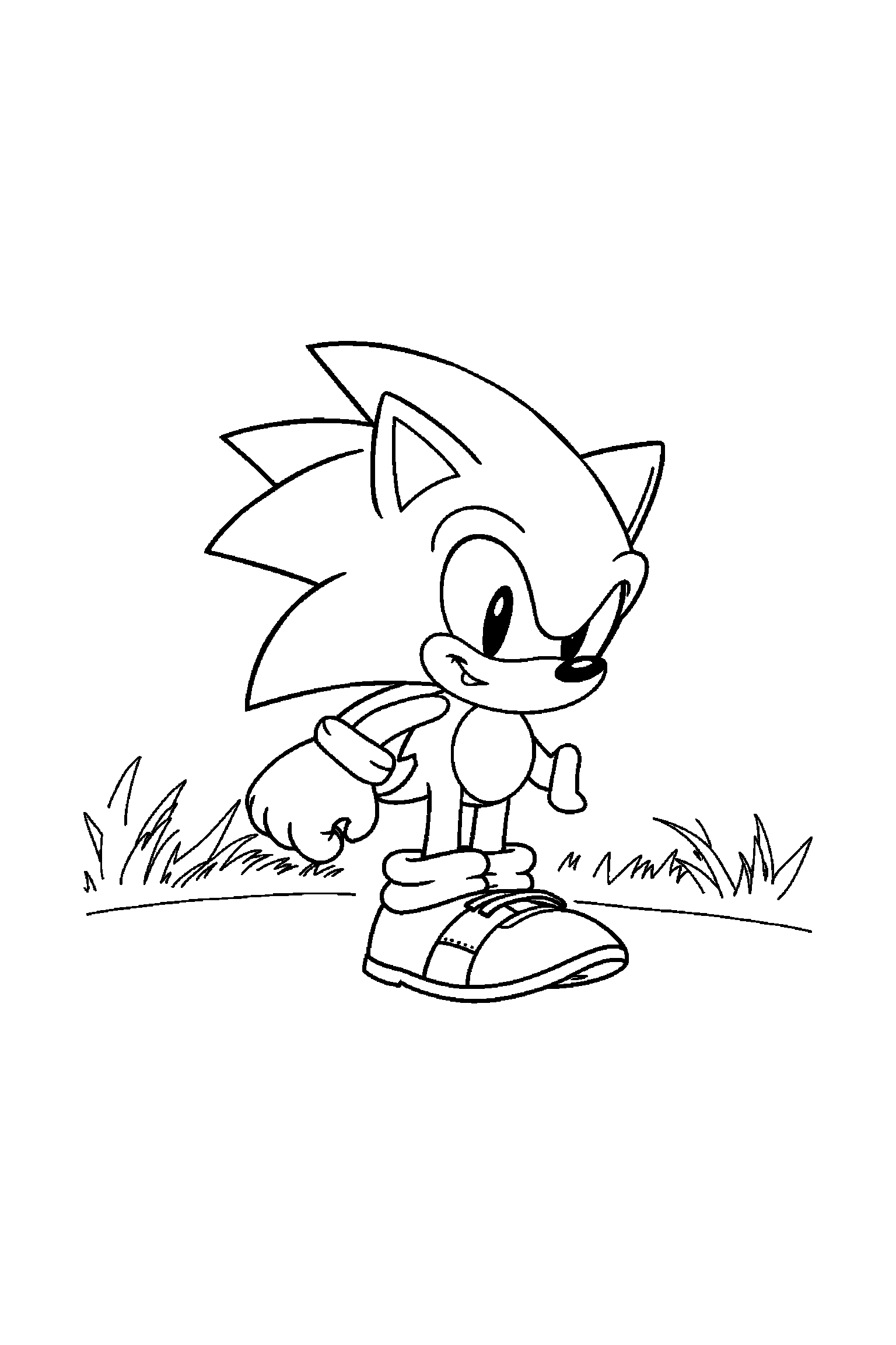 Coloriage Sonic gratuit à imprimer - Tails qui prépare une activité Coloriage Sonic gratuit à imprimer : Tails qui prépare une activité