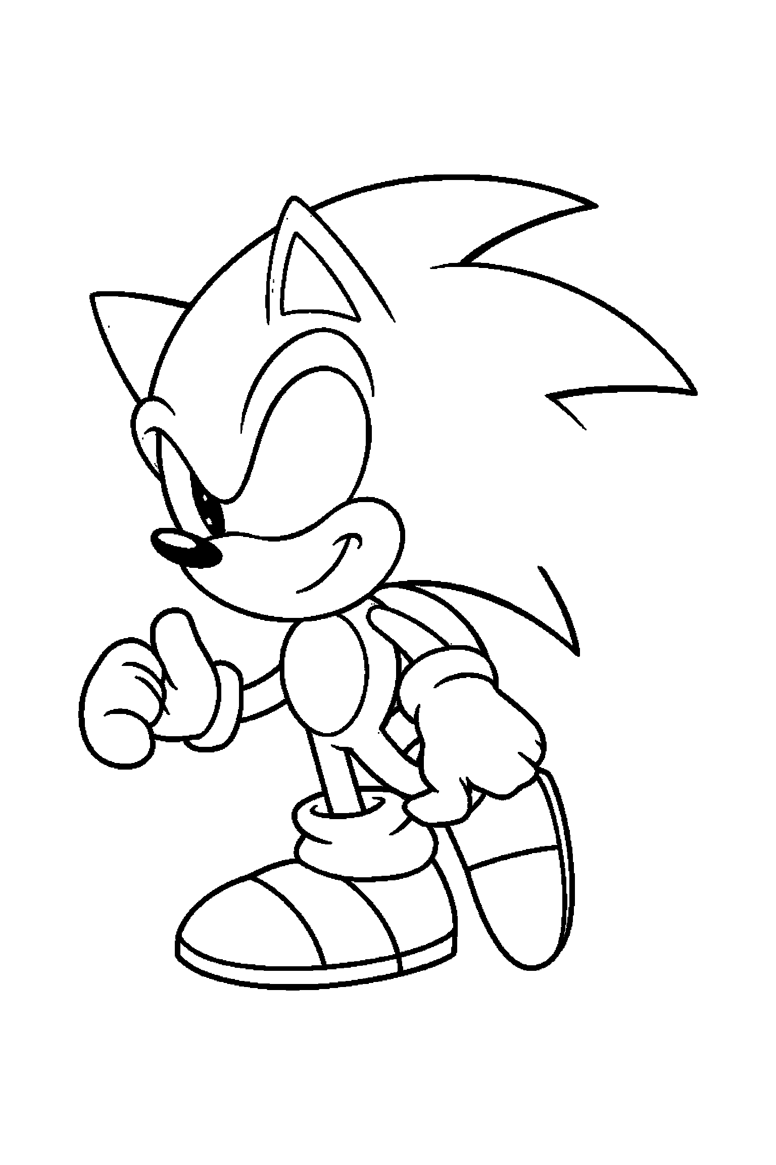 Coloriage Sonic gratuit à imprimer - Tails avec une basket sur un fond clair Coloriage Sonic gratuit à imprimer : Tails avec une basket sur un fond clair