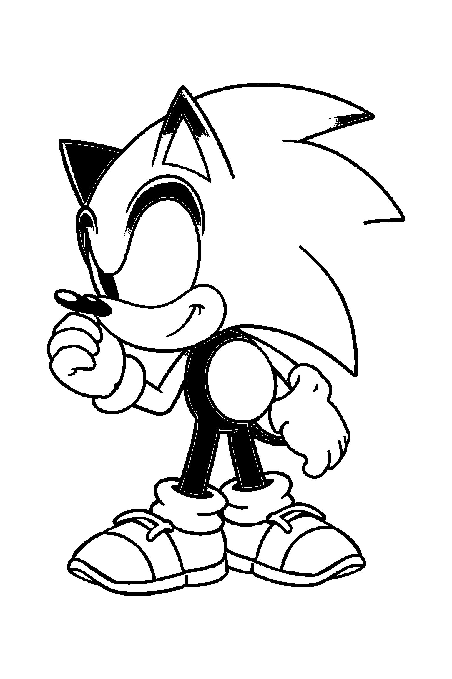 Coloriage Sonic gratuit à imprimer - Sonic dans une boucle de course avec plusieurs détails Coloriage Sonic gratuit à imprimer : Sonic dans une boucle de course avec plusieurs détails