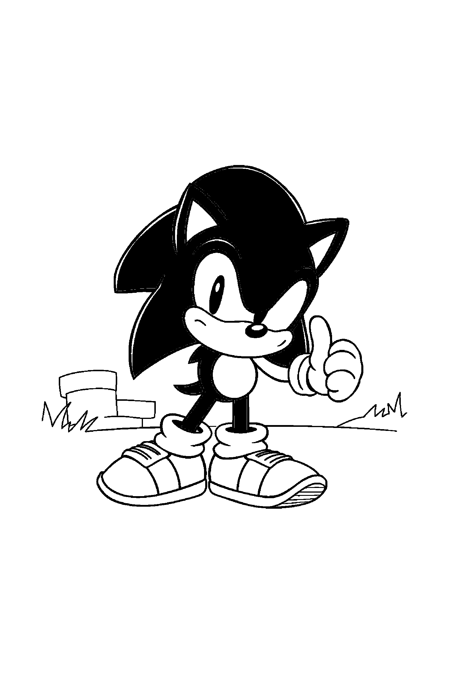 Coloriage Sonic gratuit à imprimer - Tails entouré par des motifs lignes de vitesse et de petits objets Coloriage Sonic gratuit à imprimer : Tails entouré par des motifs lignes de vitesse et de petits objets