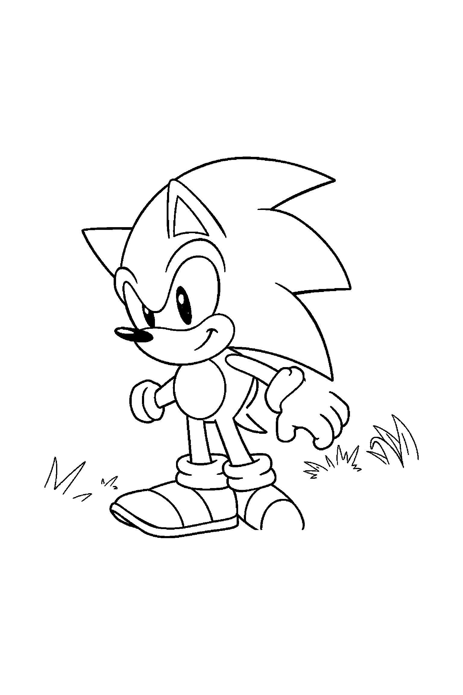 Coloriage Sonic gratuit à imprimer - Amy au centre d'un décor riche mais lisible Coloriage Sonic gratuit à imprimer : Amy au centre d'un décor riche mais lisible