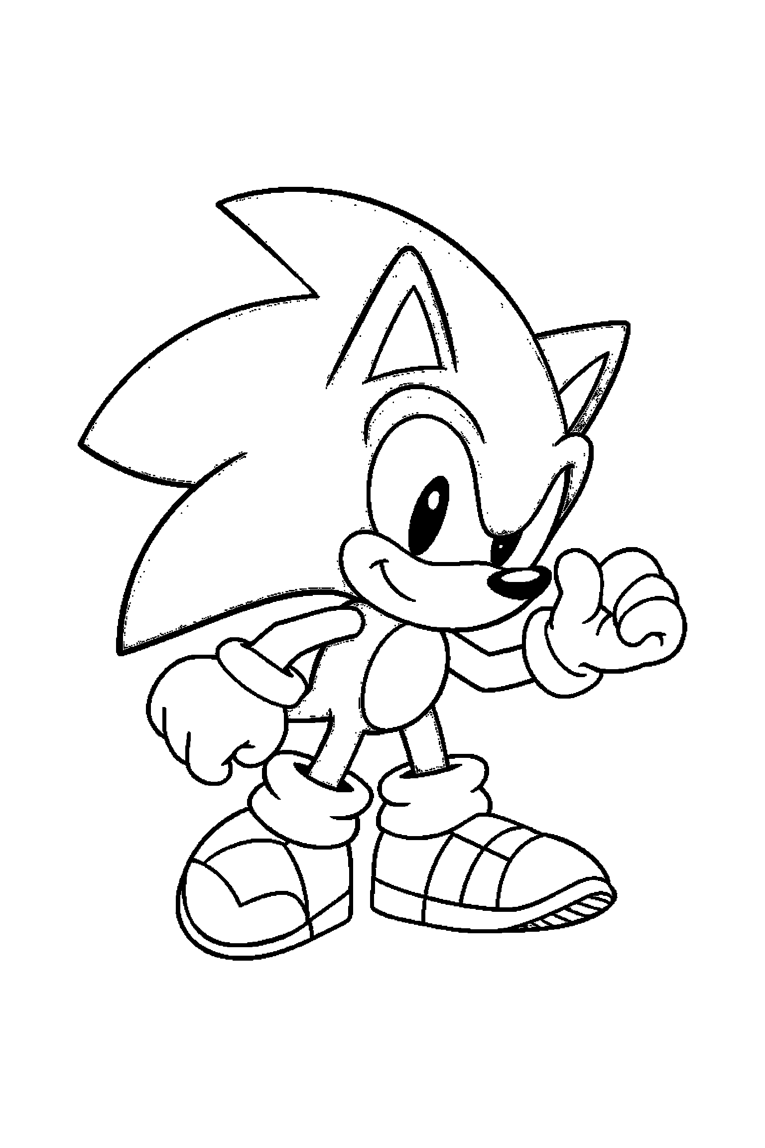 Coloriage Sonic gratuit à imprimer - portrait détaillé de Tails avec motifs lignes de vitesse Coloriage Sonic gratuit à imprimer : portrait détaillé de Tails avec motifs lignes de vitesse