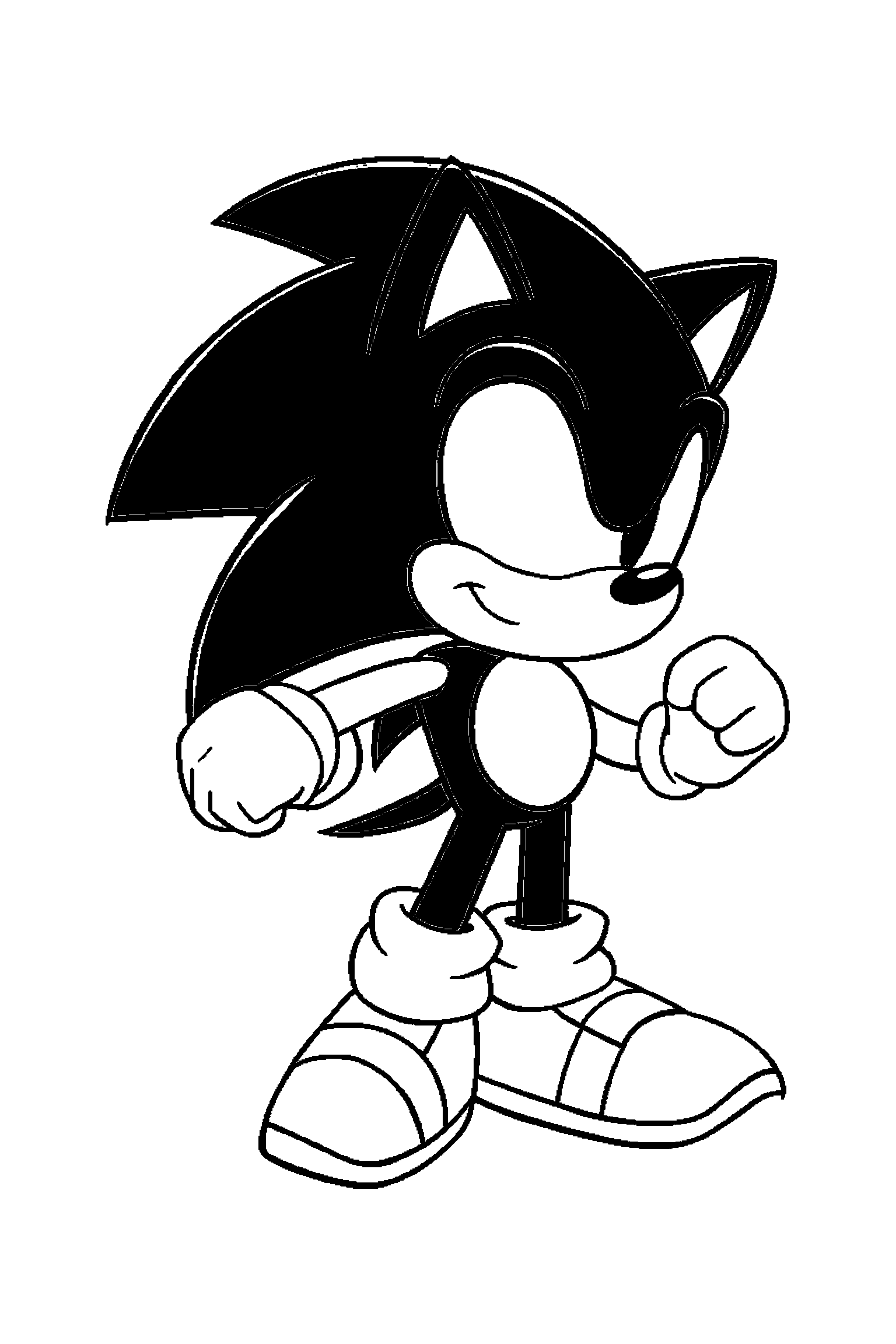 Coloriage Sonic gratuit à imprimer - Knuckles dans une scène verticale avec une étoile Coloriage Sonic gratuit à imprimer : Knuckles dans une scène verticale avec une étoile