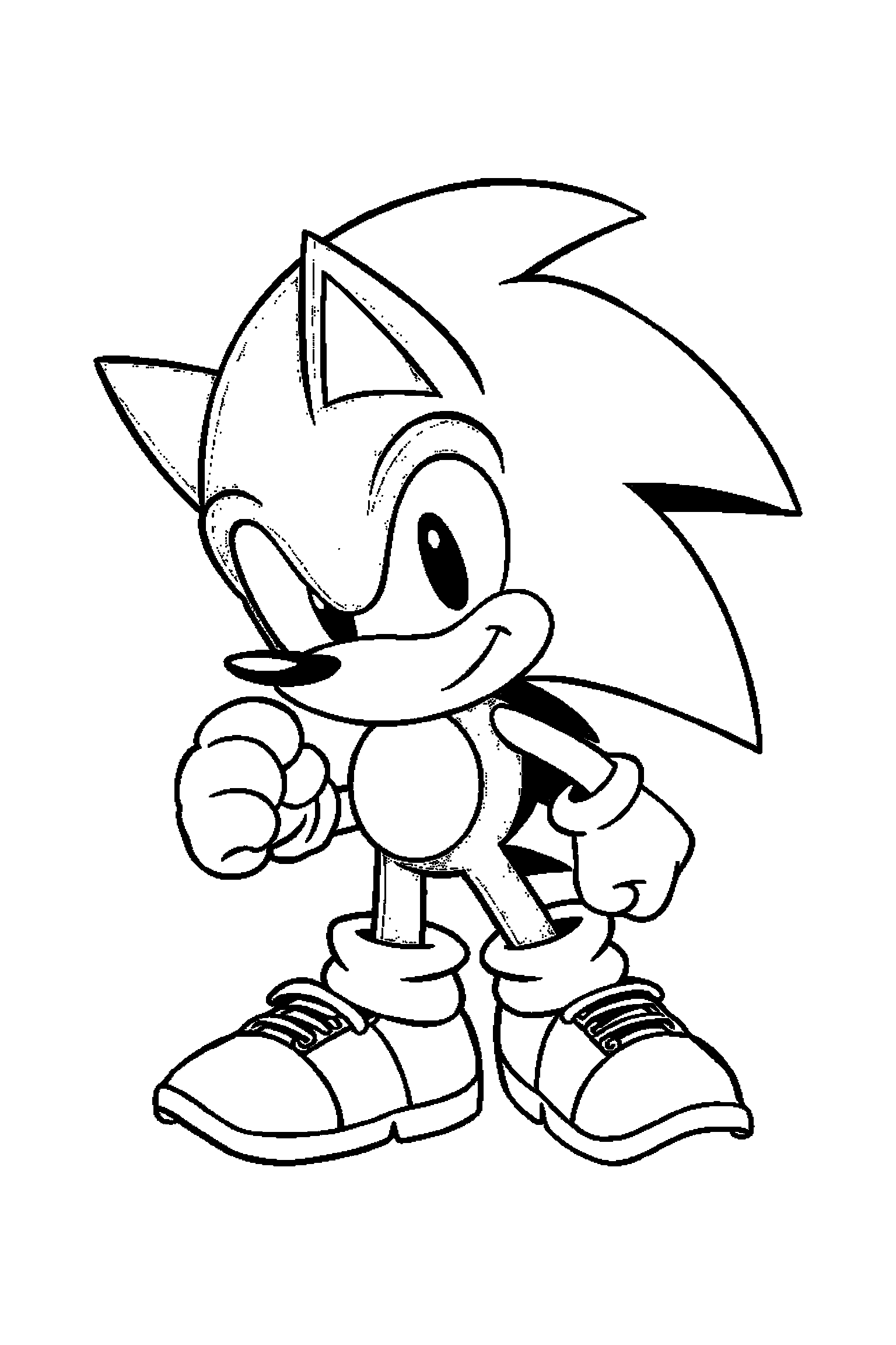 Coloriage Sonic gratuit à imprimer - poster A4 détaillé de Sonic avec mandala anneaux Coloriage Sonic gratuit à imprimer : poster A4 détaillé de Sonic avec mandala anneaux