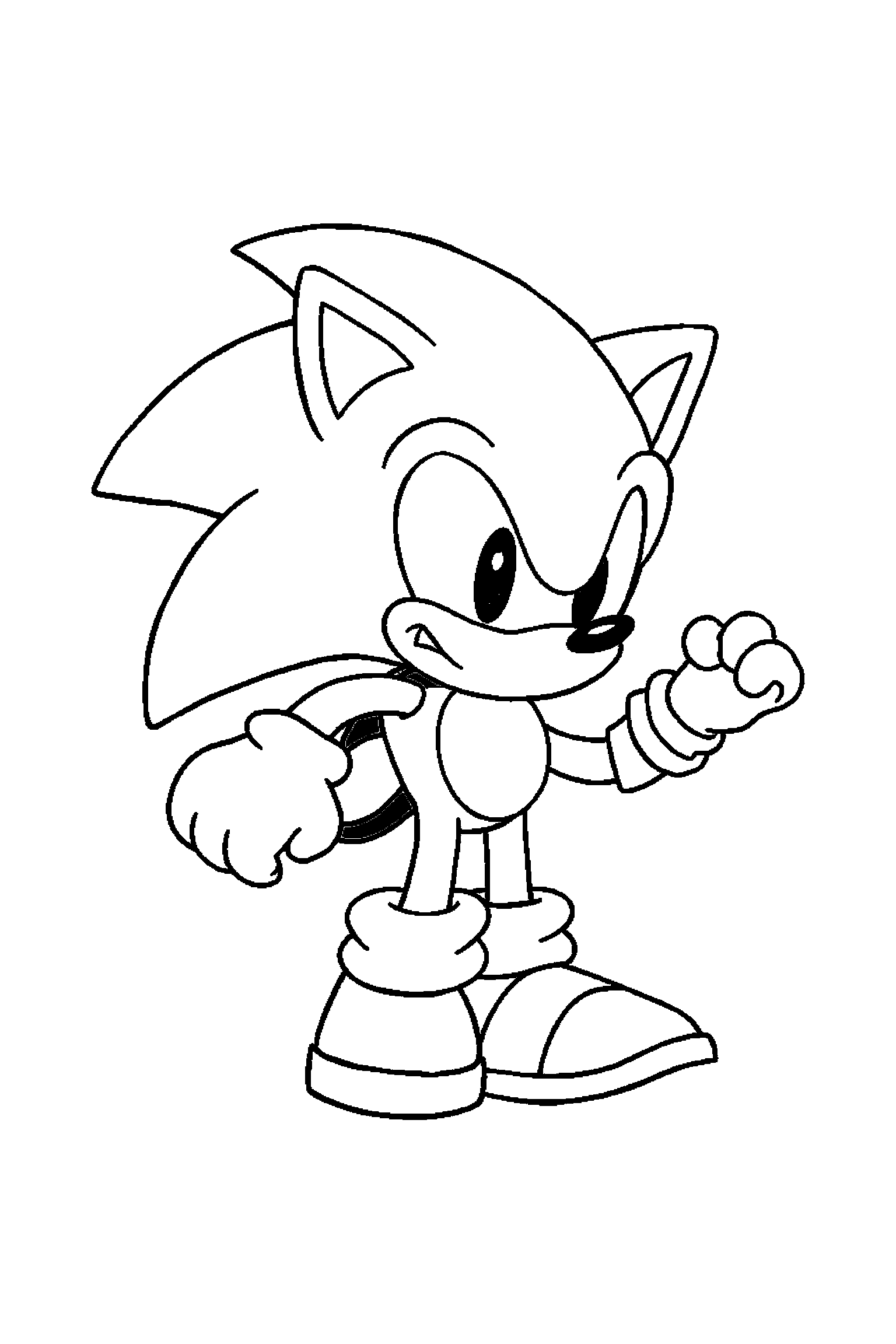Coloriage Sonic gratuit à imprimer - Tails au centre avec scène détaillée de Green Hill Coloriage Sonic gratuit à imprimer : Tails au centre avec scène détaillée de Green Hill