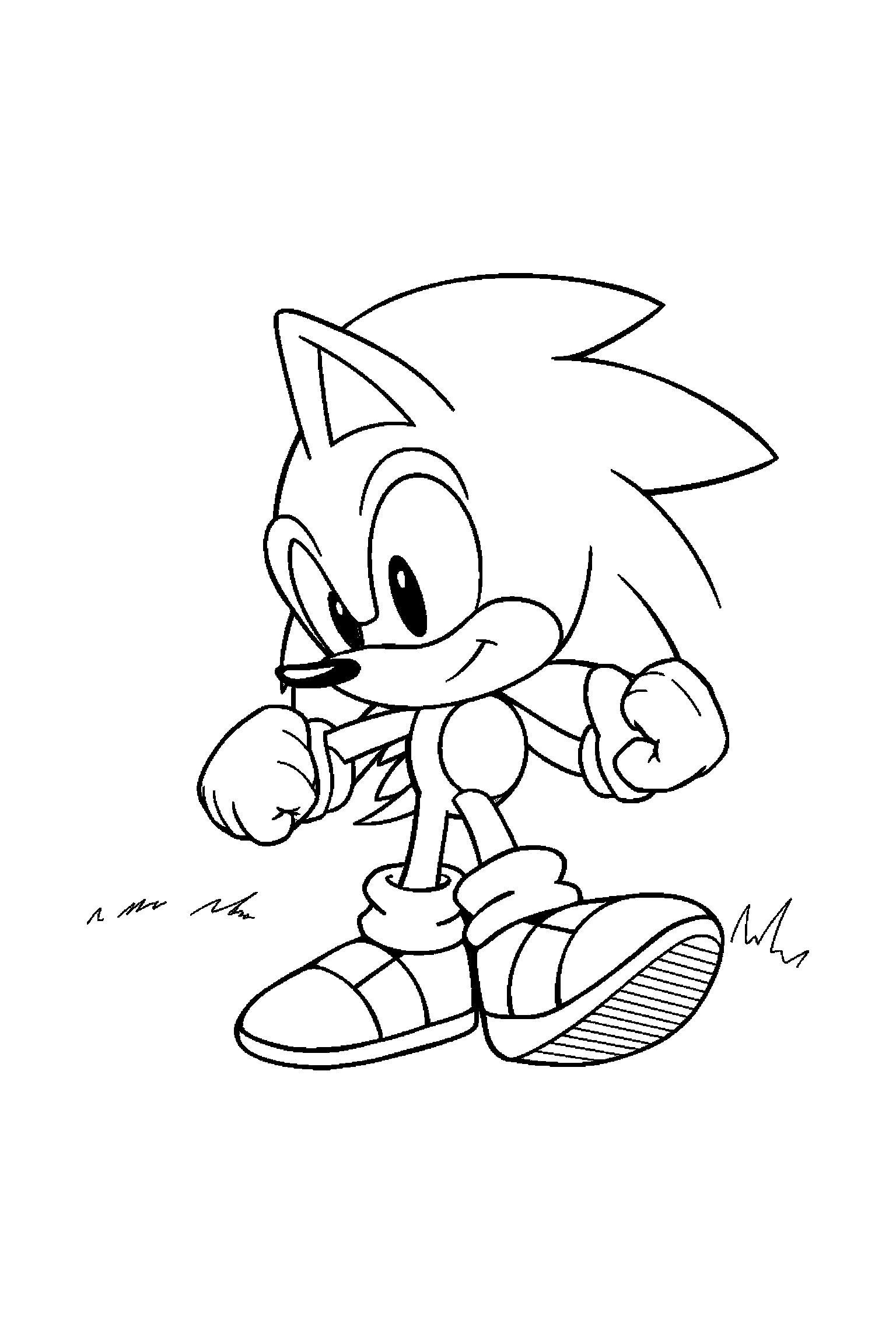 Coloriage Sonic gratuit à imprimer - poster A4 détaillé de Sonic avec mandala anneaux Coloriage Sonic gratuit à imprimer : poster A4 détaillé de Sonic avec mandala anneaux