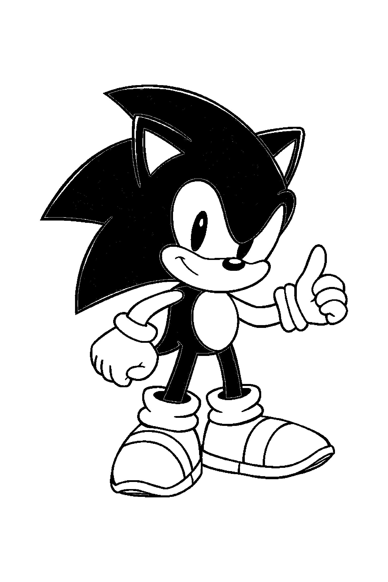 Coloriage Sonic gratuit à imprimer - Tails au centre avec scène détaillée de Green Hill Coloriage Sonic gratuit à imprimer : Tails au centre avec scène détaillée de Green Hill