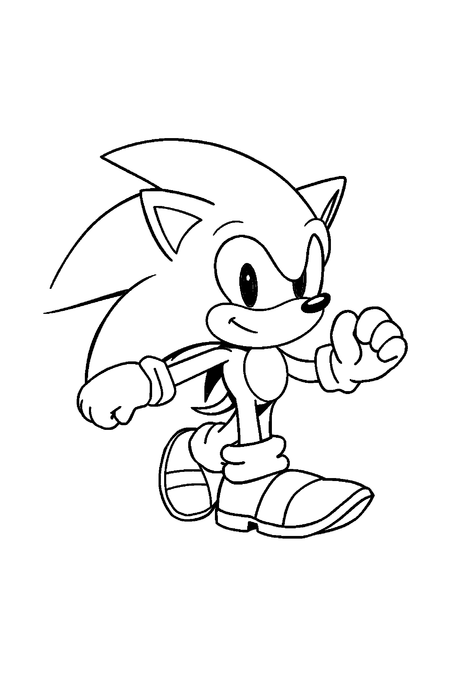 Coloriage Sonic gratuit à imprimer - grand coloriage détaillé de un hérisson rapide avec éclairs Coloriage Sonic gratuit à imprimer : grand coloriage détaillé de un hérisson rapide avec éclairs