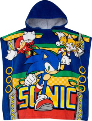 Poncho serviette à capuche Sonic The Hedgehog pour le bain