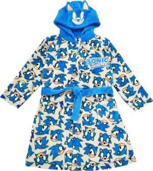 Peignoir de bain enfant Sonic, tailles 4 à 10 ans