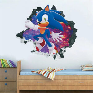 Sticker mural Sonic sur fond spatial