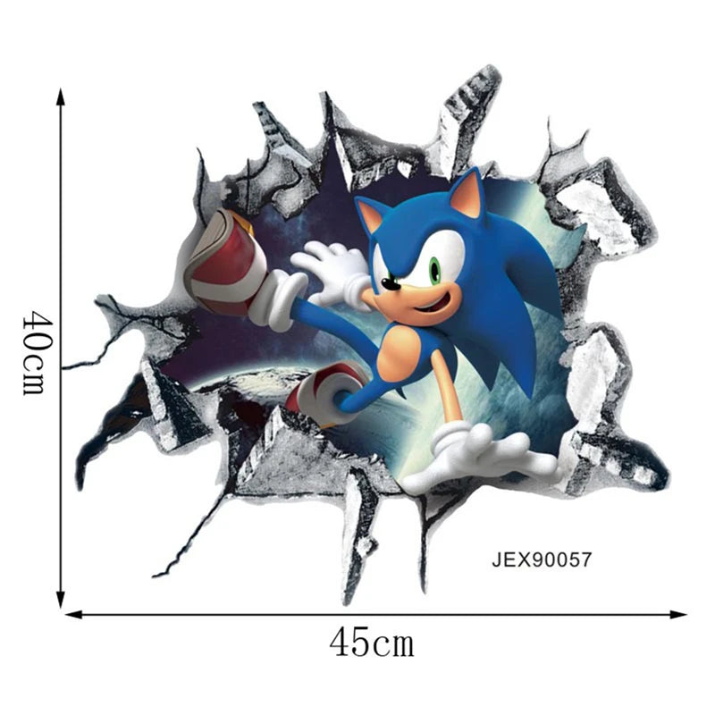 Sticker mural Sonic effet traversée de mur – Image 2