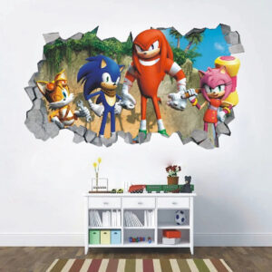 Sticker mural Sonic avec Knuckles, Tails et Amy