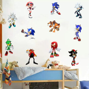 Sticker mural Sonic avec personnages de l'univers Sonic