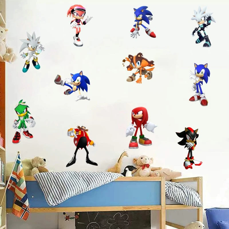 Sticker mural Sonic avec personnages de l'univers Sonic