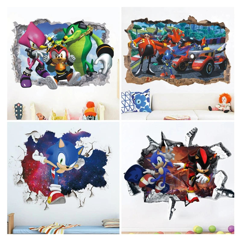 Sticker mural Sonic version combat – Image 3
