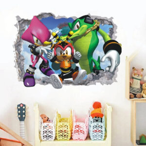 Team Chaotix - Sticker mural Sonic avec Vector, Espio et Charmy