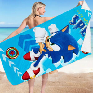 Serviette de plage Sonic l'Hérisson Bleu dimensions au choix