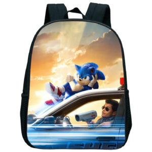 Cartable Sonic sur voiture de police