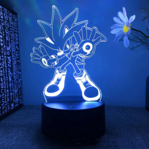 Lampe 3D Sonic Silver The Hedgehog à 7 ou 16 couleurs