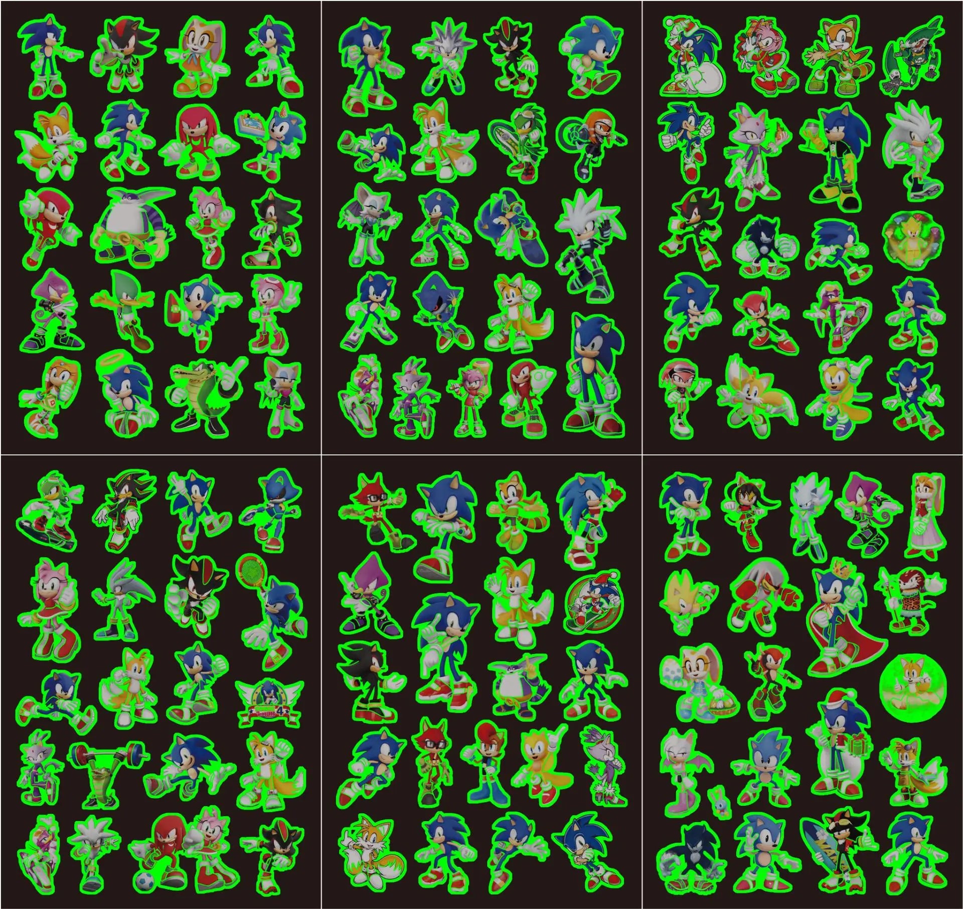 Tatouages éphémères fluorescents Sonic, variantes au choix – Image 5