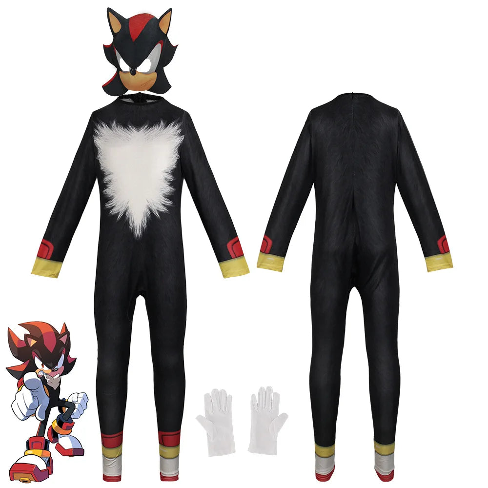 Déguisement Shadow The Hedgehog Sonic Noir, tailles 110, 120, 130, 140, 150 et 160
