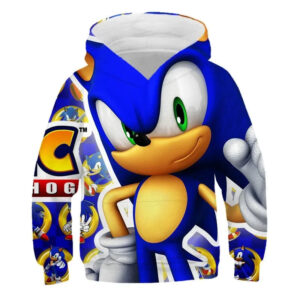 Pull enfant Sonic jeu vidéo avec tailles 90cm à 160cm