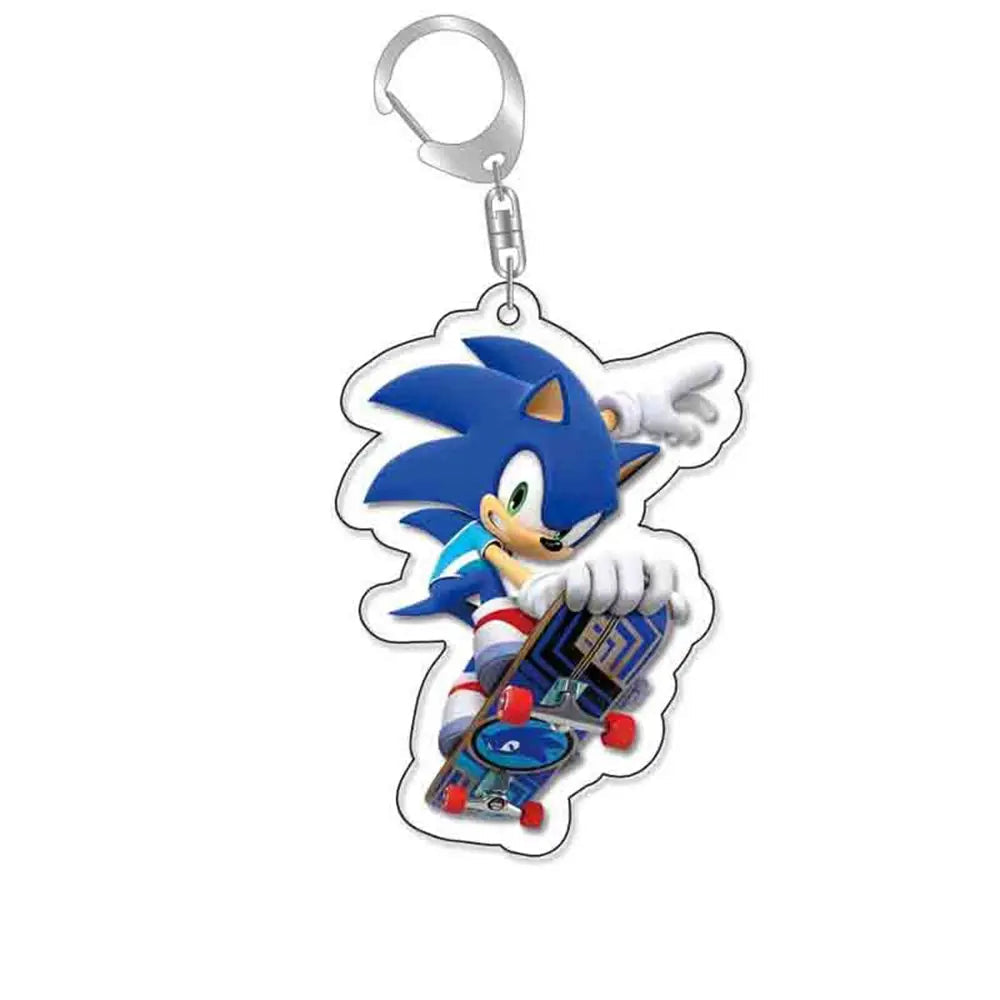 Porte-clé Sonic en acrylique avec skate