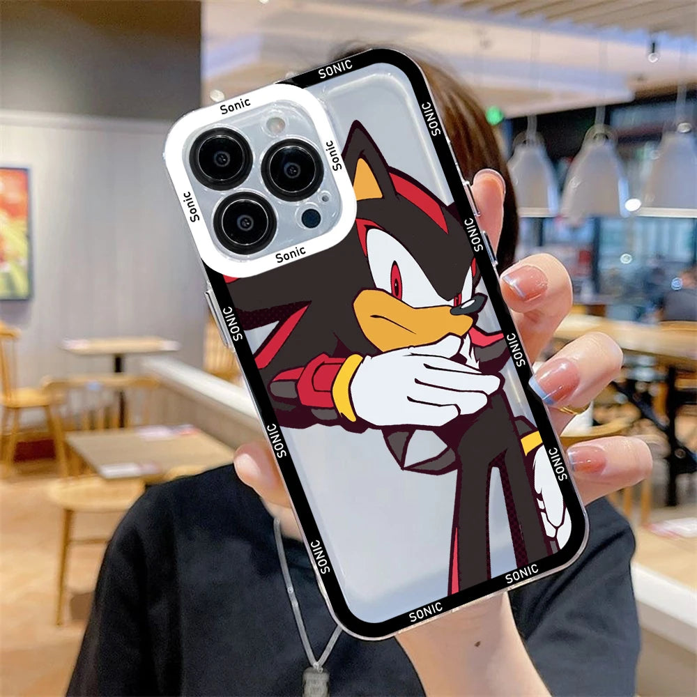 Coque iPhone noire Sonic avec Shadow the Hedgehog