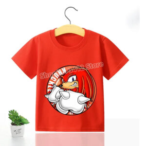T-shirt enfant Sonic rouge avec Knuckles The Echidna