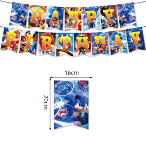Bannière de fête d'anniversaire Sonic