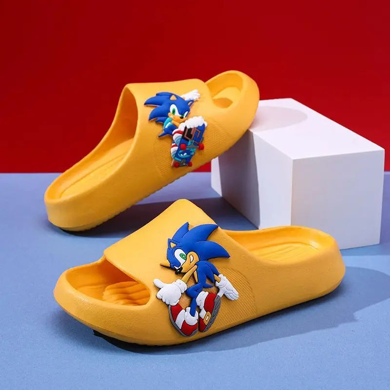 Claquettes Sonic The Hedgehog coloris Bleu Jaune Noir Blanc – Image 7